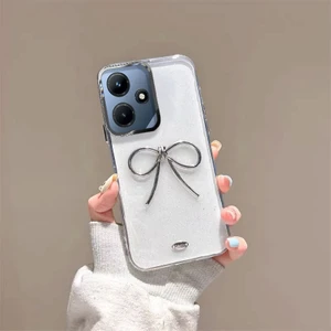 Infinix Hot 30I Uyumlu Kılıf Zebana Bow Silikon Kılıf Şeffaf