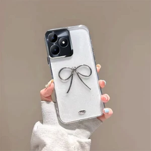 Realme C53 Uyumlu Kılıf Zebana Bow Silikon Kılıf Şeffaf