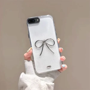 Apple iPhone 6s Plus Uyumlu Kılıf Zebana Bow Silikon Kılıf Şeffaf