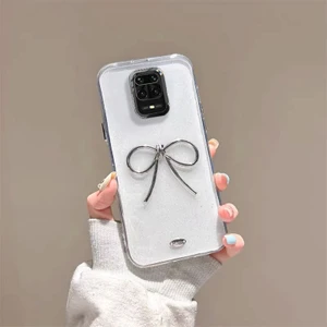 Xiaomi Redmi Note 9 Pro Uyumlu Kılıf Zebana Bow Silikon Kılıf Şeffaf