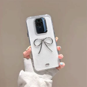 Xiaomi Redmi Note 9 Uyumlu Kılıf Zebana Bow Silikon Kılıf Şeffaf
