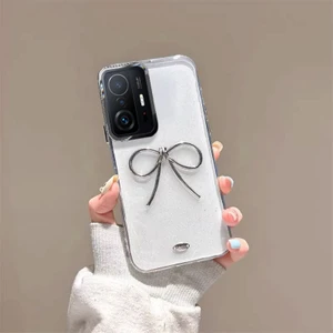 Xiaomi Mi 11T Uyumlu Kılıf Zebana Bow Silikon Kılıf Şeffaf