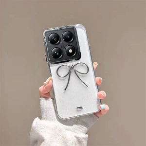 Xiaomi Mi 14T Pro Uyumlu Kılıf Zebana Bow Silikon Kılıf Şeffaf