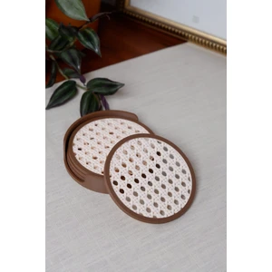 Hazeran | Bardak Altlığı | Hazeran Desenli Bardak Altlığı | 4'lü Standlı Set