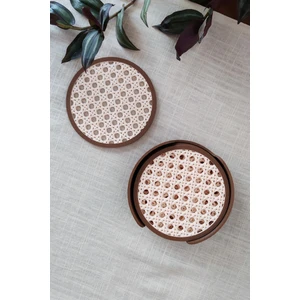 Hazeran | Bardak Altlığı | Hazeran Desenli Bardak Altlığı | 4'lü Standlı Set