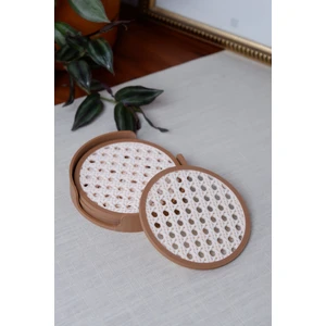 Hazeran | Bardak Altlığı | Hazeran Desenli Bardak Altlığı | 4'lü Standlı Set