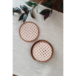 Hazeran | Bardak Altlığı | Hazeran Desenli Bardak Altlığı | 4'lü Standlı Set