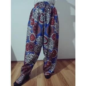 Beli Lastikli Etnik Desenli Viskon Pantolon %100 Pamuk