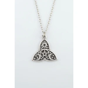 Triquetra Gümüş Kaplama Düz Zincir Kolye