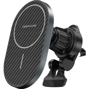 KPW-081 Kevlar Seanova 2in1 360 Dönebilen 15W Kablosuz Şarj Destekli Manyetik Magsafe Telefon Tutucu -  Apple Iphone