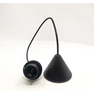 Siyah Rondelalı Sarkıt E27 Duy Takımlı 50 cm Plastik