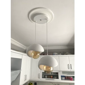 Dream Mode Beton Görünümlü Modern Şık Iskandinav Tarz 2 Başlı Avize (25CM) (Rustik Ampul Hediyeli) Nestvibe