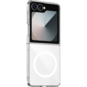Samsung Galaxy Z Flip 7 Kılıf Saf X-Crystal Slim Premium Magsafe Kablosuz Şarj Destekli Şeffaf Kapak