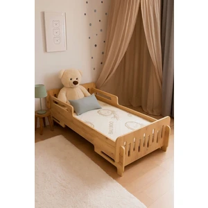 Bees Store Çocuk Yer Yatağı - 70X140CM - Bebek ve Çocuk Karyolası -Mdf - Ceviz