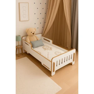 Beesstore Çocuk Yer Yatağı-Çocuk Bazası - 140X70CM - Bebek ve Çocuk Karyolası -Mdf - Beyaz
