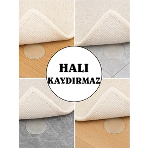 4 Adet Halı Altı Kaydırmaz Şeffaf Ped Kayma Önleyici Yıkanabilir Silikon Mat Paspas Sabitleyici 70 mm