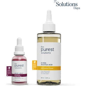 The Purest Solutions Yüksek Oranda Bha Içeren Cilt Bakım Seti (Fiddy Methoduna Uygun) 30 ml 200 ml TPS132