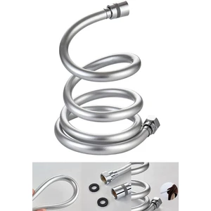 Gümüş Pvc Banyo Duş Hortumu Dayanıklı Banyo Musluk Duş Hortum 1,5 Metre