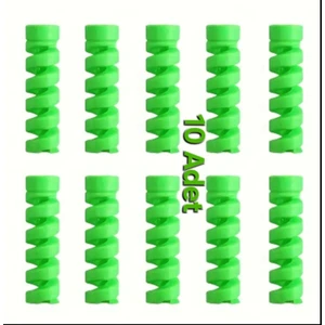 10 Adet Esnek Silikon Spiral Kablo Koruyucu Şarj Kablosu Kulaklık Kablosu Koruyucu Yüksek Kalite