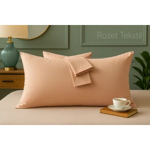 Rozet Tekstil Bej Yastık Kılıfı Pamuk Kumaş Kapaklı (2 Adet) 50  x  70  cm