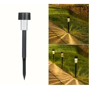 Gün Işığı Sarı Ledli Solar Güneş Enerjili Büyük Boy 32CM Bahçe Lambası Siyah Renk