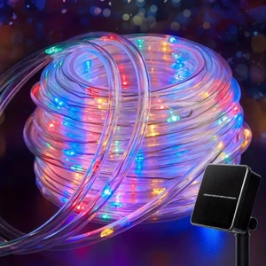 Solar Güneş Enerjili Hortum Kaplamalı 10 Metre 100 LED Iç Dış Mekan Bahçe Balkon Teras Aydınlatma Dekor