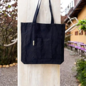 Siyah Plaj Çantası - Günlük Çanta - Gabardin Kumaş - Bordglow