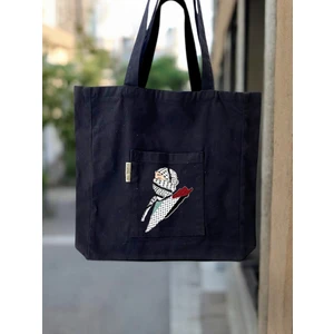 Siyah Plaj Çantası - Günlük Çanta - Gabardin Kumaş - Bordglow