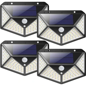 Solar Güneş Enerjili 50 Watt 100 Ledli Bahçe Balkon Dekor Sensörlü Aydınlatması Duvar Aplik