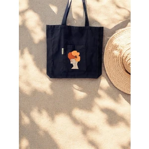 Siyah Plaj Çantası - Günlük Çanta - Gabardin Kumaş - Bordglow