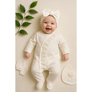 Ozz Baby 0-3 Ay Kız Bebek Yeni Doğan Dantelli fırfırlı 10'lu Hastane Çıkışı Zıbın Seti
Seti