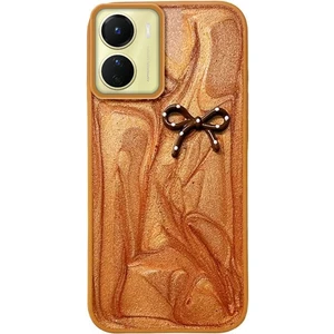 Vivo Y16 Uyumlu Kılıf Zebana Fionka Silikon Kılıf Kahverengi