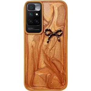 Xiaomi Redmi 10 2022 Uyumlu Kılıf Zebana Fionka Silikon Kılıf Kahverengi