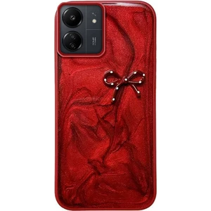 Xiaomi Redmi 13C Uyumlu Kılıf Zebana Fionka Silikon Kılıf Kırmızı