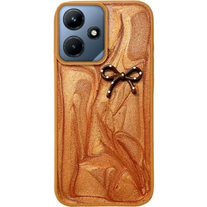 Infinix Hot 30I Uyumlu Kılıf Zebana Fionka Silikon Kılıf Kahverengi