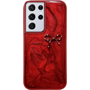 Samsung Galaxy S22 Ultra Uyumlu Kılıf Zebana Fionka Silikon Kılıf Kırmızı