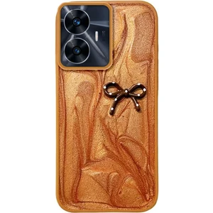 Realme C55 Uyumlu Kılıf Zebana Fionka Silikon Kılıf Kahverengi