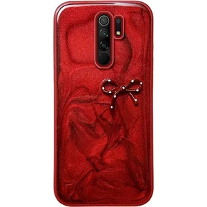 Xiaomi Redmi 9 Uyumlu Kılıf Zebana Fionka Silikon Kılıf Kırmızı