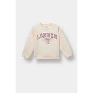 Kız Bebek Bisiklet Yaka Baskılı Sweatshirt E8919A525AU