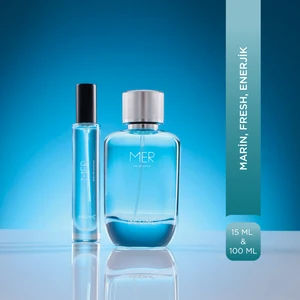 Mer Edp 100 ml & Seyahat Boy 15 ml Erkek Parfüm Seti I Marin ve Fresh I Deniz, Bergamot, Sandal