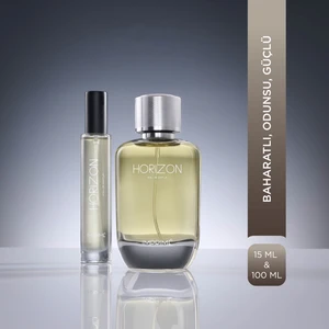 Horizon Edp 100 ml & Seyahat Boy 15 ml Erkek Parfüm Seti I Baharatlı ve Odunsu I Limon, Tarçın