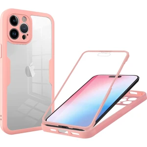 Digital Computer Home iPhone 15 Pro Max Şeffaf Telefon Kılıfı Akrilik+Tpu Tam Koruma Kılıfı Pet Ekran Koruyucu-Pembe (Yurt Dışından)