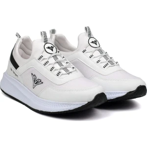 Erkek Beyaz Siyah Bağcıksız Esnek Çok Hafif Günlük Sneaker Spor Ayakkabı