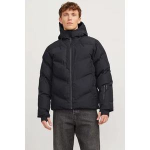 Jack & Jones JCOSLAY HEAT QUILTED PUFF Siyah Erkek Mont
