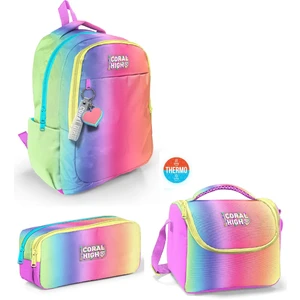 Coral High Kids Renk Geçişli Desenli 3’lü Okul Çanta Seti SET0123668