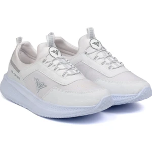 Erkek Beyaz Bağcıksız Esnek Çok Hafif Günlük Sneaker Spor Ayakkabı