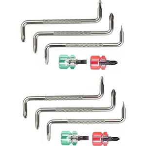 10X Tornavida Z Şekilli Tornavida Manyetik Oluklu Phillips Çift Kafa El Alet Seti (Yurt Dışından)