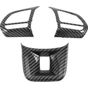 3pcs/set Abs Otomobil Direksiyon Düğmesi Kapak Çıkartma Iç Mekan Dekorasyonu Mg5 Mg6 Mg Hs Zs Araba Stil Karbon Fiber (Yurt Dışından)