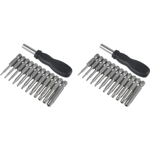 24 Paket Torx Kafa Tornavida Bit Seti 1/4 Inç Hex Shank T5-T40 Yıldız Tornavida Alet Kiti 2 Paket Saplı (Yurt Dışından)