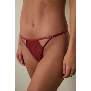Bordo Dantelli Normal Bel String Külot